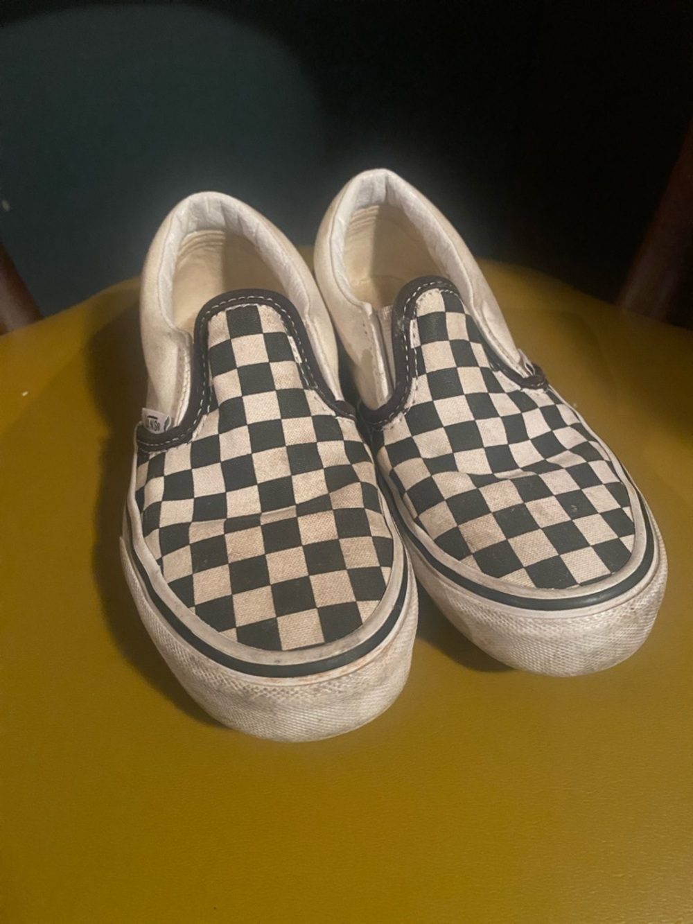 Vans Kids Checkerboard Slip-On Sneakers - Black & White